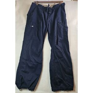 Koi Lindsey Scrub Pants Women Size 2X Reg Navy Blue Cargo 7 Pocket Drawstrng EUC